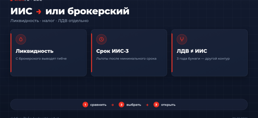 ИИС или брокерский счёт: ликвидность, налоги и ЛДВ