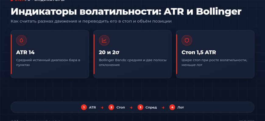 Индикаторы волатильности ATR и Bollinger Bands