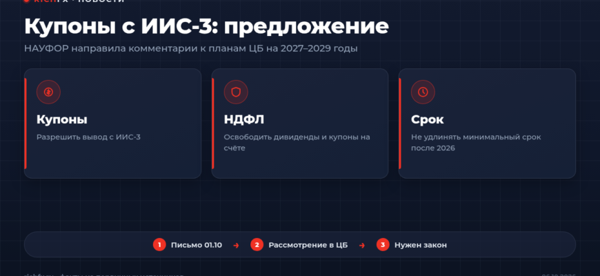НАУФОР предлагает разрешить вывод купонов с ИИС-3