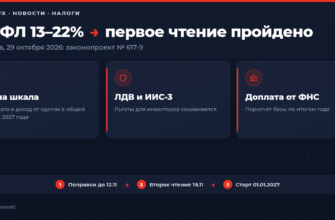 Законопроект 617-9 о шкале НДФЛ 13–22% принят Госдумой в первом чтении 29 октября 2026