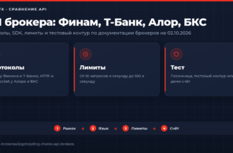 Сравнение API брокеров: Финам, Т-Банк, Алор, БКС