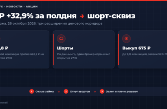 Шорт-сквиз в акциях Группы ЛСР 28 октября 2026: рост до 879,8 рубля